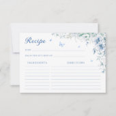 Blue-White-Chinoiser-Brautparty-Rezept-Karte (Vorderseite)