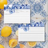 Blue White Chinoiserie Bird Bridal Rezept Karte
