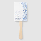 Blue White Chinoiserie Birds Peony Wedding Program Fächer (Vorderseite)