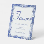 Blue White Chinoiserie Blumenstrauß Gastgeschenk H Sockelschild (Vorderseite)