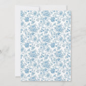 Blue White Chinoiserie Brautparty Einladung (Rückseite)