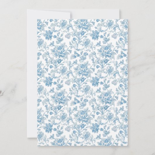 Blue White Chinoiserie Brautparty Einladung (Rückseite)
