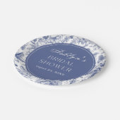 Blue White Chinoiserie Brautparty Paper Teller (Schrägansicht)