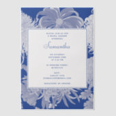 Blue White Chinoiserie Brautparty Pergament Einladungen (Vorderseite)