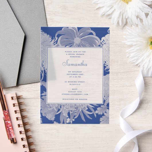 Blue White Chinoiserie Brautparty Pergament Einladungen (Hochzeit)