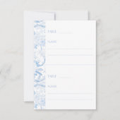 Blue White Chinoiserie Brautparty Platzkarten (Vorderseite)