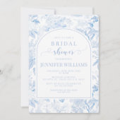 Blue White Chinoiserie Bridal Dusche Einladung (Vorderseite)
