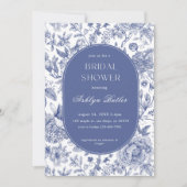 Blue White Chinoiserie Bridal Dusche Einladung (Vorderseite)