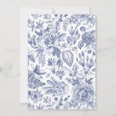 Blue White Chinoiserie Bridal Dusche Einladung (Rückseite)