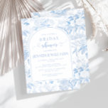 Blue White Chinoiserie Bridal Dusche Einladung<br><div class="desc">Dieses elegante und raffinierte Brautduschbad empfängt Sie mit einem zarten Chinoiserie-Muster,  das mit hellblauen und weißen Blume geschmückt ist und sich perfekt für ein Frühjahr- oder Sommerfest eignet.</div>