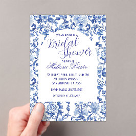 Blue & White Chinoiserie Bridal Shower Invitation Acryleinladungen