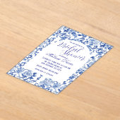 Blue & White Chinoiserie Bridal Shower Invitation Acryleinladungen (Ablage )