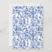 Blue & White Chinoiserie Bridal Shower Invitation Einladung (Rückseite)