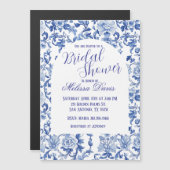 Blue & White Chinoiserie Bridal Shower Invitation Magneteinladung (Vorne/Hinten)