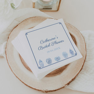 Blue White Chinoiserie Chic Bridal Polterabend Serviette