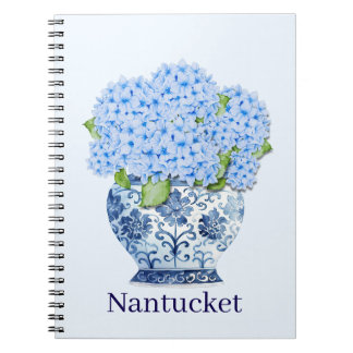 Blue & White Chinoiserie Floral Nantucket Notebook Notizblock