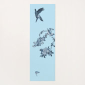 Blue White Chinoiserie Floral Stilvolle Monogram Yogamatte (Rückseite)