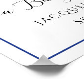 Blue White Chinoiserie Floral Welcome Baby Dusche Poster (Ecke)