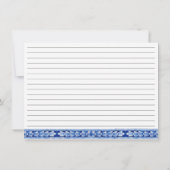 Blue White Chinoiserie Foliage Bird Bridal Rezept Einladung (Rückseite)