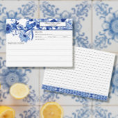 Blue White Chinoiserie Foliage Bird Bridal Rezept Einladung