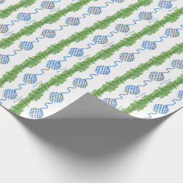 Blue & White Chinoiserie Garland Grandmillennial Geschenkpapier