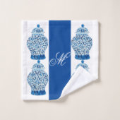 Blue White Chinoiserie Ginger Jars Jars  Badhandtuch Set (Waschlappen)