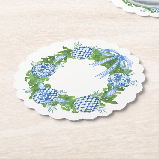 Blue & White Chinoiserie Grandmillenium Weihnachte Untersetzer (angewinkelt)