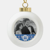 Blue & White Chinoiserie - Hochzeit Keramik Kugel-Ornament (Vorderseite)