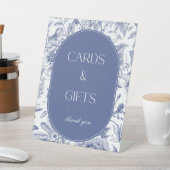Blue White Chinoiserie Karten und Geschenke Tafels Sockelschild (In SItu)
