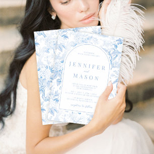Blue White Chinoiserie Klassische Hochzeit Einladu Einladung