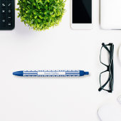 Blue White Chinoiserie Monogram Lattice Style Kugelschreiber