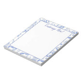 Blue & White Chinoiserie Pagoda Notepad Notizblock (Rotiert)