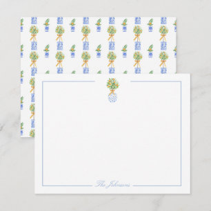 Blue White Chinoiserie Personalisiert Stationery Mitteilungskarte