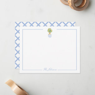 Blue White Chinoiserie Personalisiert Stationery Mitteilungskarte