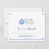 Blue & White Chinoiserie Pumpkin Änderung der Adre Ankündigung (Vorderseite)