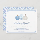 Blue & White Chinoiserie Pumpkin Änderung der Adre Ankündigung (Vorne/Hinten)