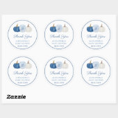 Blue & White Chinoiserie Pumpkin Dusche Vielen Dan Runder Aufkleber (Blatt)