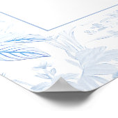 Blue White Chinoiserie Wedding Welcome Sign Poster (Ecke)