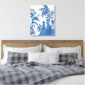 Blue White Chinoiserie Wine tasting in der Fattori Leinwanddruck (Insitu (Schlafzimmer))