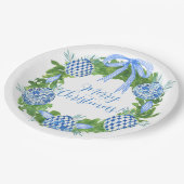 Blue & White Chinoiserie Wreath Pappteller (Schrägansicht)