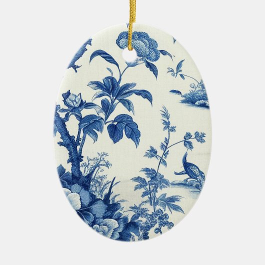 Blue & White Chinoiseries Keramik Ornament (Vorne)