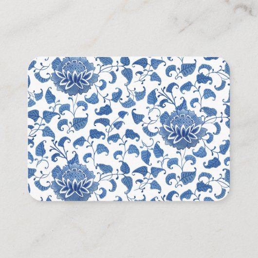 Blue White Chinoserie Bunny Books for Baby Showroo Begleitkarte (Rückseite)