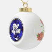 Blue & White Christmas Bear Ball Ornament (Rechts)