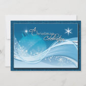 Blue White Christmas Celebration Einladung (Vorderseite)