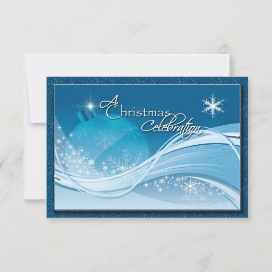 Blue White Christmas Celebration UAWG Einladung (Vorderseite)