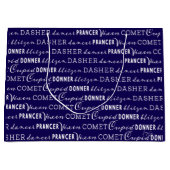 Blue & White Christmas Gift Bag | Santa's Reindeer Große Geschenktüte (Vorderseite)