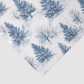 Blue White Christmas Pine Trees Seidenpapier (Ausschnitt)