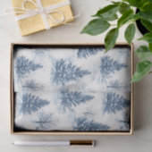Blue White Christmas Pine Trees Seidenpapier (Geschenk)