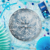 Blue White Christmas Snowflakes Ornamente Pappteller (Party)