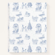 Blue White Christmas Toile